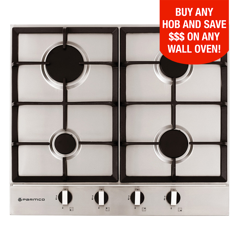 Load image into Gallery viewer, Parmco 600 4 Burner Stainless Steel Gas Hob
