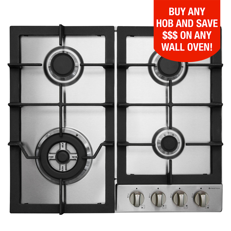 Load image into Gallery viewer, Parmco 600 4 Burner Stainless Steel Gas Wok Hob
