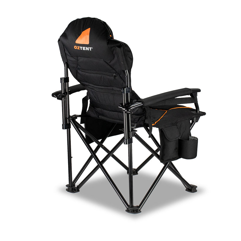 Load image into Gallery viewer, Oztent Taipan Hot Spot Camping Chair, side pouches to hold your drink

